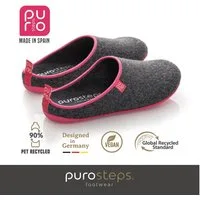 purosteps Fieltro-Eco Hausschuh Hergestellt aus recycelten PET Flaschen, Handgefertigt, Naturkautschuk