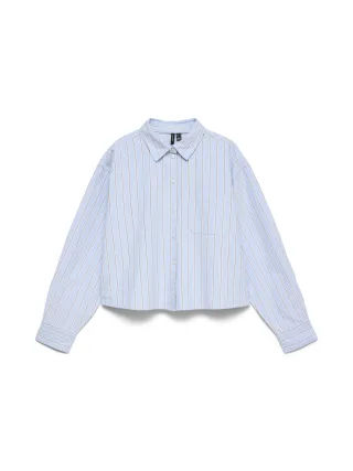 VERO MODA - VMARIA LS SHORT BOXY SHIRT WVN NOOS Ice Melt - Gr. - M