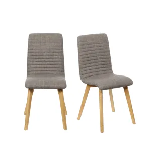 Home affaire 4-Fußstuhl "Arosa Esszimmerstuhl, Polsterstuhl, Küchenstuhl, Speisestuhl, Essstuhl" (Set) 2 Stk.2er-Set, Beine aus Massivholz Eiche oder Buche, mit gestepptem Stoff