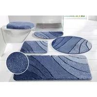 OTTO home Badematte Josie, Badvorleger, Badezimmer Teppich, Höhe 20 mm, rutschhemmend beschichtet, schnell trocknend, strapazierfähig, fußbodenheizungsgeeignet, Polyester, rund, Badteppich, Badematten, rechteckig, rund & als 3-tlg. Set erhältlich