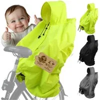 BambiniWelt by Rafael K. Fahrradkindersitz Regencape Regenponcho für Kinderfahrradsitz Reflektorstreifen, Kinderhelm passt unter die Kapuze