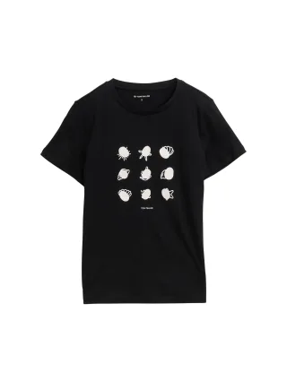 Tom Tailor - T-Shirt mit Print deep black - Gr. - M