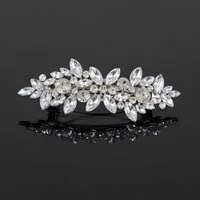 The Beauty House Haarspange Elegante Haarklammer mit Strass im Blatt-Design Haarkamm Haarschmuck, Luxus Haarklammer, Brautschmuck, Hochzeit, Party & festliche Anlässe