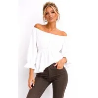 Worldclassca Chiffonbluse Worldclassca Musselin Off Shoulder Bluse Chiffon Sommer Top Shirt 3/4 Neue Kollektion - Stilvolle und gemütliche Sommer Mode für Damen