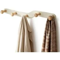 TUWENA Garderobenhaken Kleiderhaken Wand, Garderobenhaken mit Holz Haken, Platzsparend Halter (5 St)