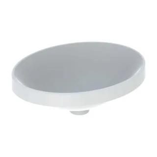Geberit VariForm Einbauwaschtisch 500711002 weiß KeraTect, 50x40cm, ohne Hahnloch, Überlauf, oval