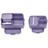Mepal Lunchbox Bento-Lunchboxen Set Klein/Groß für bis zu 8 Butterbrote, TPE/pp/abs, Kunststoff, Vivid Lilac, mit Fächern, 2-teilig, keine Füllmenge angegeben