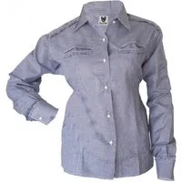 German Wear Trachtenbluse GW1521 Bayerische Langarm Trachtenbluse in 5 Farben – Rüschen & Perlenknopf