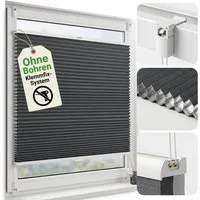 Salcar Wabenplissee Klemmfix ohne Bohren Thermo Plissee verspannt verdunkelnd blickdicht, Grau 40x120cm,Fenster Tür Sonnenschutz Hitzeschutz Doppelplissee