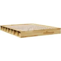vidaXL Bett Massivholzbett ohne Matratze 160x200 cm Eichenholz