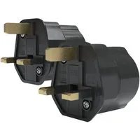 EAZY CASE 2x Travel Adapter UK Reiseadapter Stromstecker Stromadapter Typ G, 2er Reisestecker Set Stromadapter DE England 3 Pin Steckdose Schwarz
