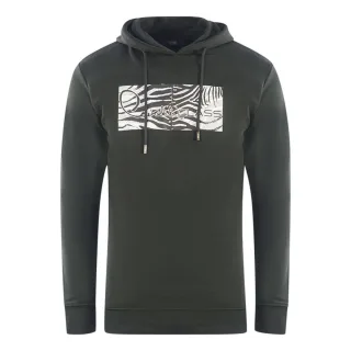 Cavalli Class Zebra-Print-Logo Schwarzer Hoodie