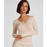 Hunkemöller Pyjama super soft Lace V-Neck shirt with Cashmere