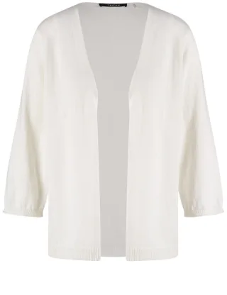 TAIFUN - Strickjacke beige/weiß - Gr. - 38