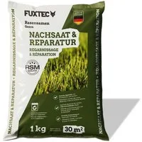FUXTEC Rasensamen FX-RSNR1, 1 kg, Rasensamen Nachsaat, für 30m², RSM geprüft