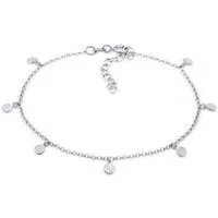 Elli Armband Plättchen Coin Rund Matt Struktur 925 Silber