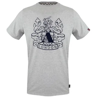 Aquascutum Large Shield Aldis Logo Graues T-Shirt