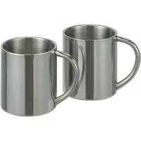 HAC24 Becher Trinkbecher Isolierbecher Kaffee Thermo Tasse Edelstahlbecher, 2-tlg., Edelstahl, 200ml, Doppelwandig