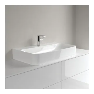 Villeroy & Boch Finion Waschtisch 41688LR1 800 x 470 x 165 mm, ohne Überlauf, Unterseite geschliffen, Weiß Alpin CeramicPlus