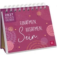 groh Verlag Tischkalender Mini-Wochenkalender 2027: Einatmen. Ausatmen. Sein.