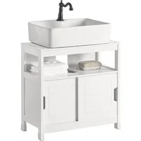 SoBuy Waschbeckenunterschrank FRG128, Badezimmerschrank Waschtischunterschrank Unterschrank Badschrank mit 2 Türen, Waschbecken-Kommode, Badmöbel freistehend
