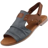 Mustang Shoes 26M0072002-jeans Sandale Slingback-Sandale mit individuell verstellbarem Klettriemen