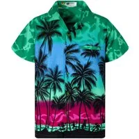 King Kameha Hawaiihemd Beach Eclectic Funky Hawaii-Hemd, Herren, Kurzarm, Front-Tasche