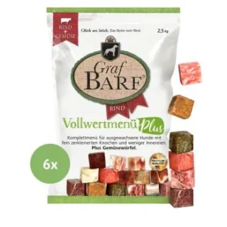 Graf Barf Vollwertmenü Plus Rind 6x2,5kg