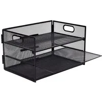 relaxdays Briefablage Dokumentenablage Metall 3 Fächer, schwarz