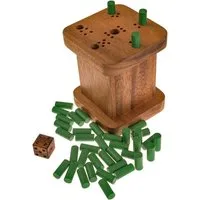 LOGOPLAY Spiel 6 raus, Familienspiel, 6 raus - für 2 bis 6 Spieler - Würfelspiel mit 40 Spielsteckern
