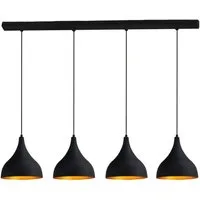 Bamyum Pendelleuchte Bamyum Pendelleuchte I Adash I Schwarz 4 Flammig Metall Ø 26 cm Lampe, ohne Leuchtmittel
