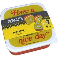 Geda Labels GmbH Lunchbox Brotdose 3er Set Peanuts Snoopy Motiv Lunchbox quadratisch, Kunststoff, authentisches Design