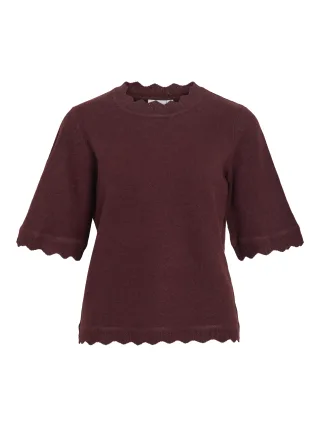 VILA - VINIKOLINA O-NECK 2/4 KNIT TOP - NOOS Port Royale - Gr. - XS