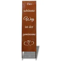 Rostikal Metallschild Gartenschild Hochzeit Edelrost 55 cm – Bodenplatte/Stecker, (1 St), Spruchtafel mit Herzmotiv – wetterfest & pflegefrei, ideal für Eingang