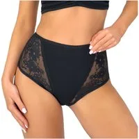 Donna Taillenslip 272 (2-St) Damen 2er Pack Taillen Slips Unterhosen florale Spitze Baumwolle