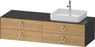 Duravit White Tulip Konsolenwaschtischunterbau wandhängend Natur Eiche & Graphit Matt & Hochglanz 16 WT4995RH5H10000