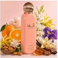 Lattafa Duft-Set Shahd All Over Spray 150 ml Body Spray + Parfümzerstäuber (leer) Set
