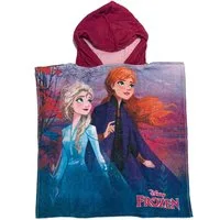 texpot Badeponcho Kinderbademantel 55x55 cm mit Kapuze Frozen Anna und Elsa, 55, Baumwolle, strapazierfähig