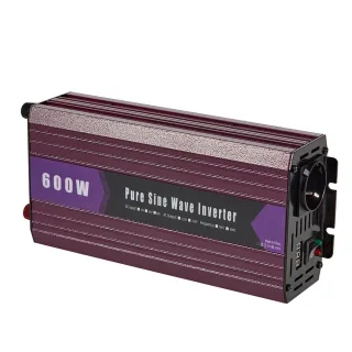 600W Pure Sine Wave Power Inverter DC 12V 24V to AC 220V with Overload Protection High Efficiency Low Power Consumption
