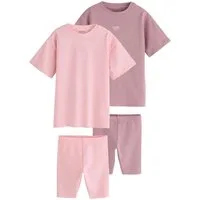 Next T-Shirt & Shorts Oversized Fit T-Shirt und Radlershorts im 2er-Set (4-tlg)