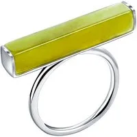 Runde Perlé Silberring offener verstellbarer Ring, geometrischer Ring, handgefertigt, Ring mit Edelstein Serpentin, 925er Silber (inkl. Geschenkverpackung)