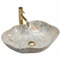 wohnwerk.idee Aufsatzwaschbecken Waschbecken Natursteinoptik – Design Badwaschbecken modern