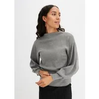 bonprix Strickpullover toller Viskose-Mix, mit modischen Ballonärmeln mit breiten Bündchen