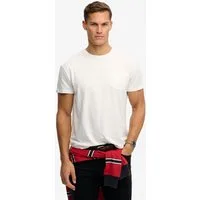 Superdry Rundhalsshirt COTTON CLASSIC LINEN PKT TEE Baumwollmischung, relaxed fit aus luftig leichtem Baumwoll-Leinen-Mix