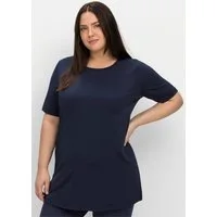 Sheego Trainingsshirt Longshirt Kurzarm