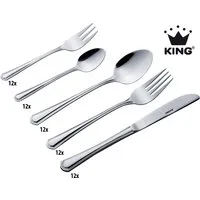 KING Besteck-Set »Düsseldorf« (60-tlg), 12 Personen, Edelstahl 18/0, Besteck im zeitlosen Design