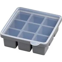 APS Eiswürfelform, (Set 2-tlg), inkl. transparentem Deckel, 4x4x4 cm, für bis zu 9 Eiswürfel