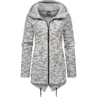 Ragwear Kapuzenstrickjacke Wingi Melange Sportliche Kapuzenjacke mit Teddy-Kunstfell