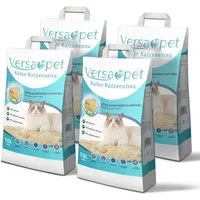 Versapet Katzenstreu Tofu Katzenstreu 40L 18,4kg (4-tlg), Klumpstreu für Katzenklo, Cat Litter, feste Klumpenbildung