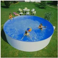 Planet Pool Rundpool Stahlwandpool rund 360x84 cm, Stahl 0,3 mm weiß, F (Einzelbecken, 1-tlg), verzinkte Stahlwand